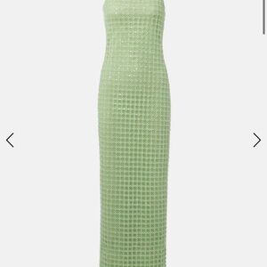 ROTATE Green sequins  FLOOR LENGTH DRESS